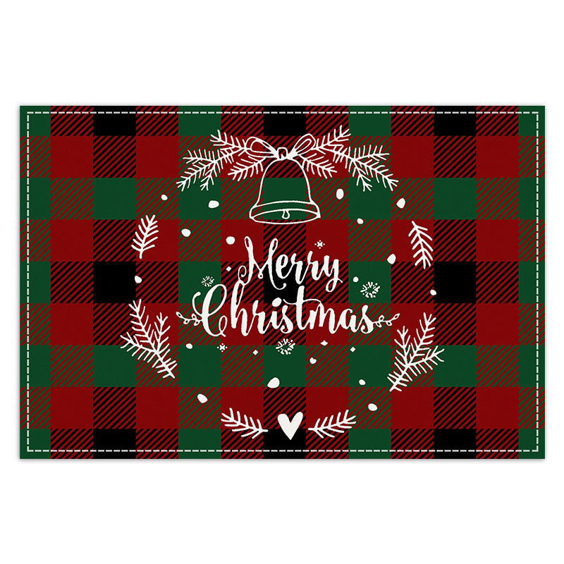 Wholesale Santa Claus Monogram Print Dining Room Decoration Insulated Table Mat